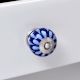 Blue Ceramic Floral Knobs for Kitchen Cabinet